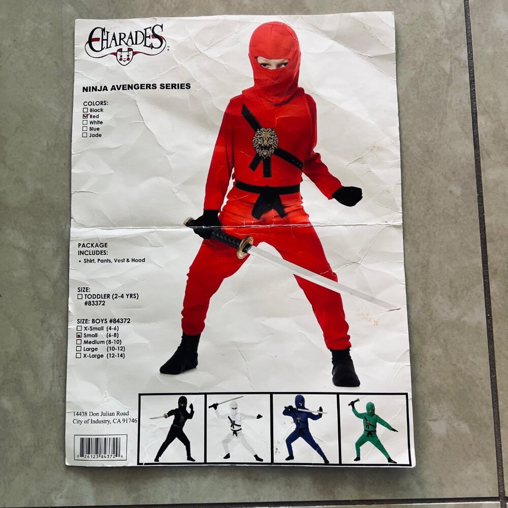 Costume Ninja Avengers Series Red Boys Small (6-8)
